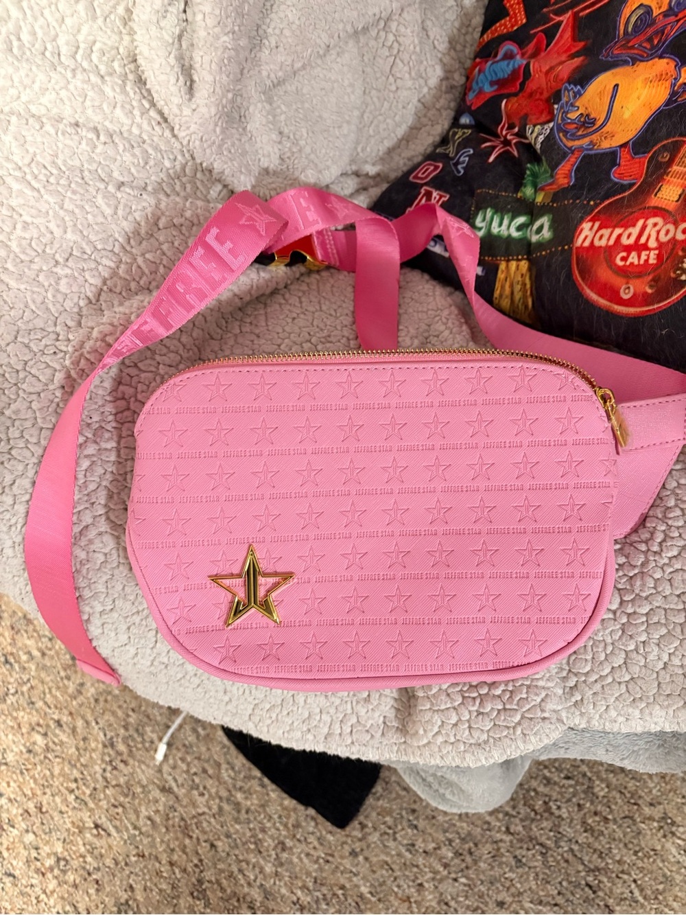 Jeffree Star Pink Star-Embossed Crossbody Bag